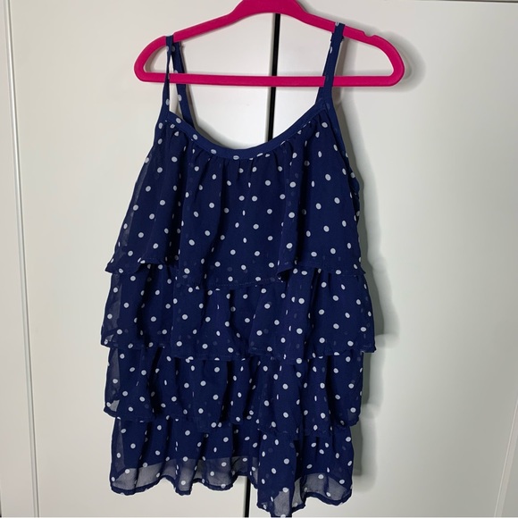 Girl’s Cherokee Polka Dot Ruffled Tank Top - Picture 1 of 13
